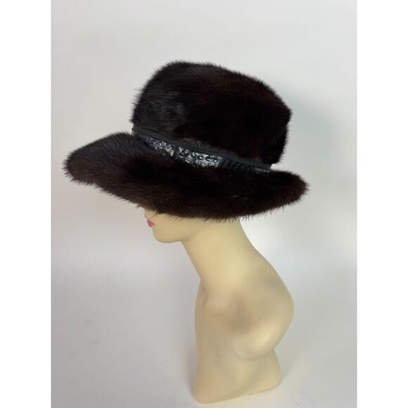 Vintage Lenore Marshall New York Mink Fur Hat With Satin Lining & Bow Detail main image 12